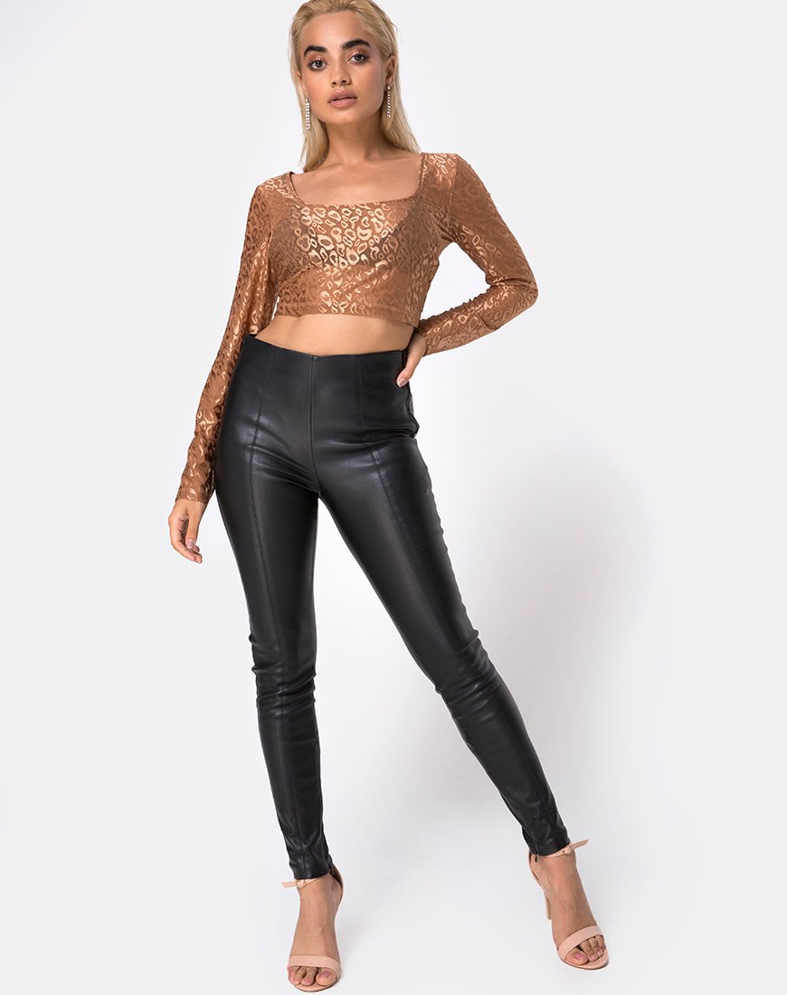 Immagine di Bon Top in Leopard Sheen Net Caramel