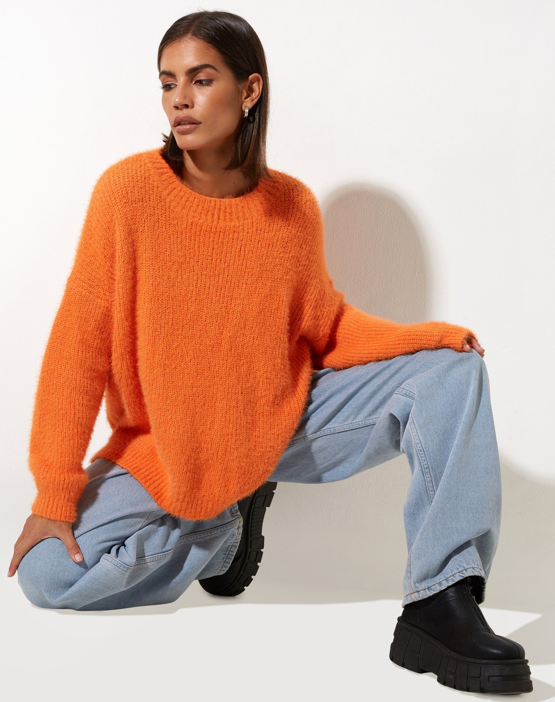 immagine di Bondy Jumper in maglia arancione cachi