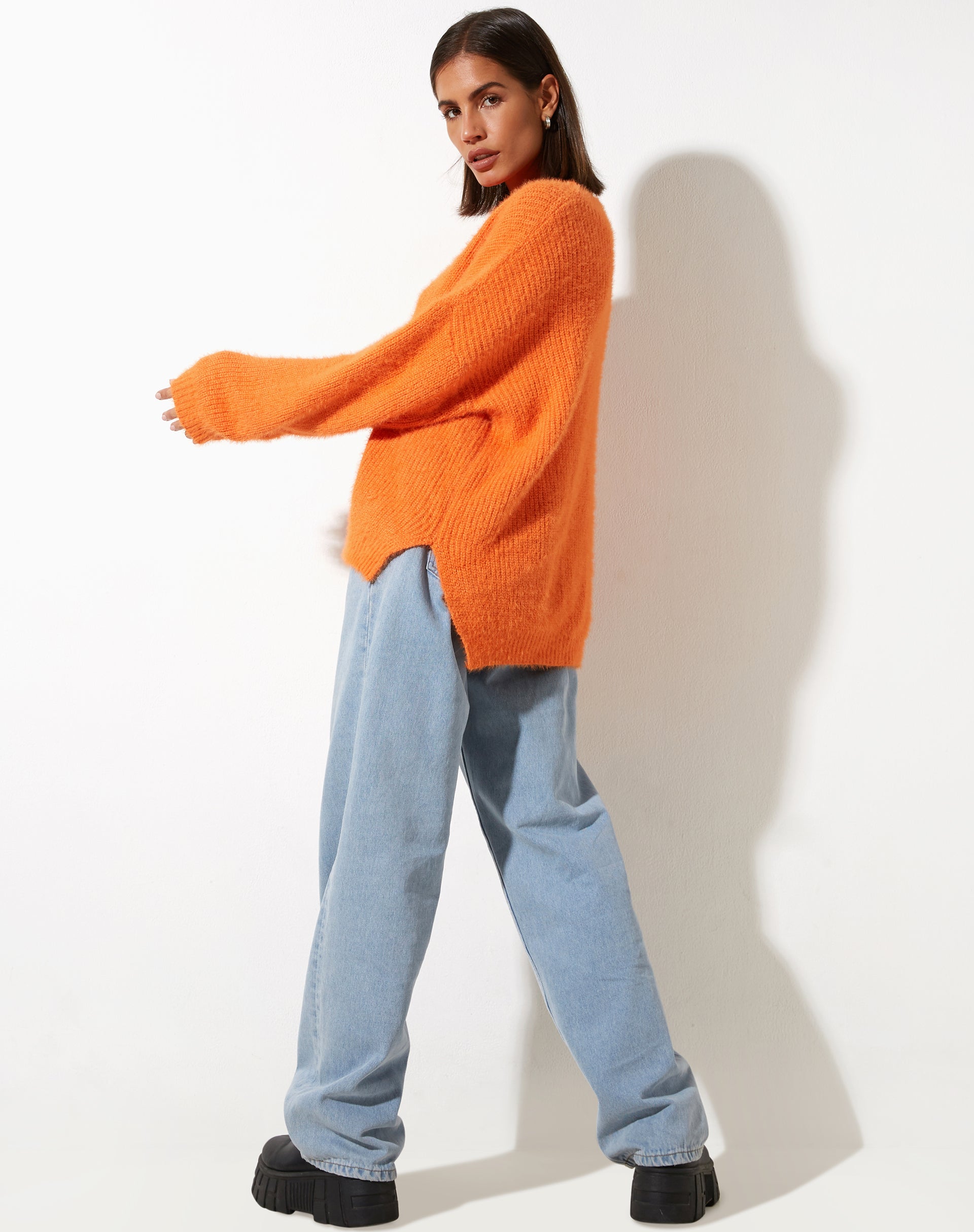 immagine di Bondy Jumper in maglia arancione cachi