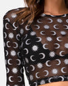 Sopra la luna nero con glitter