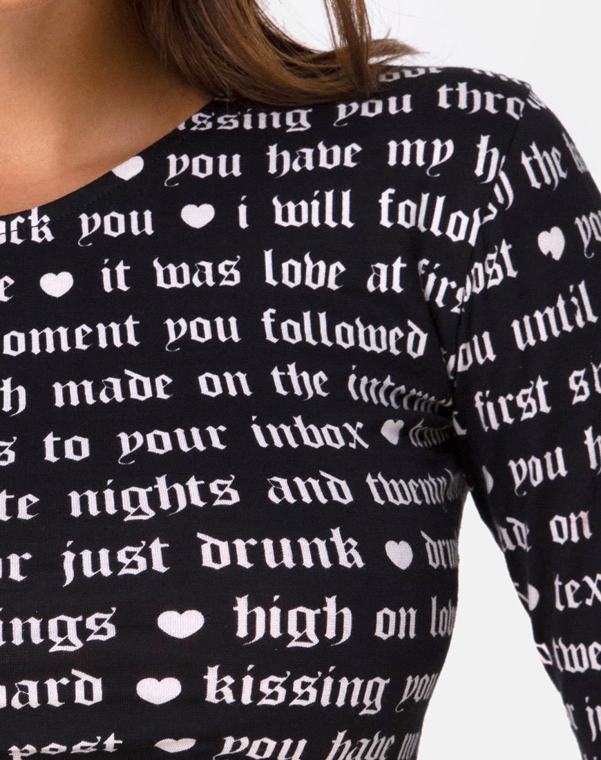 Immagine di Bonnie Crop Top in nero Love At First Swipe
