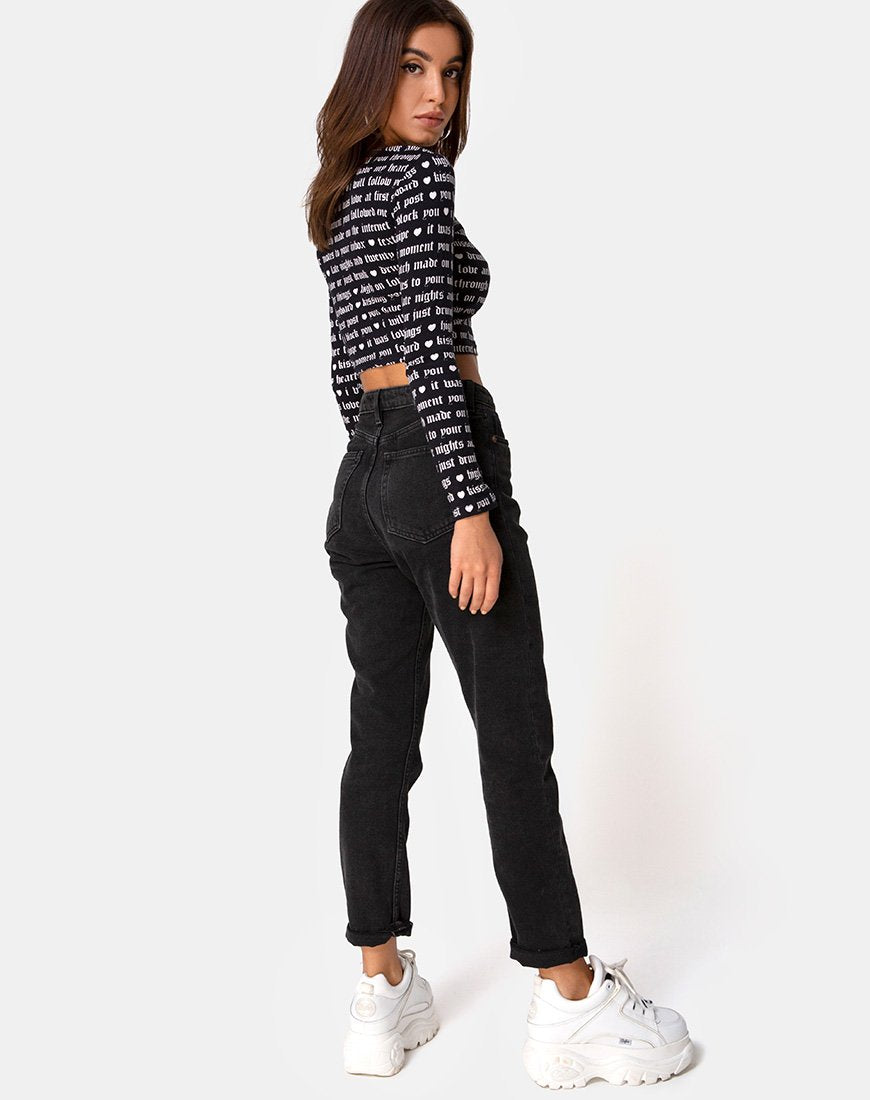 Immagine di Bonnie Crop Top in nero Love At First Swipe