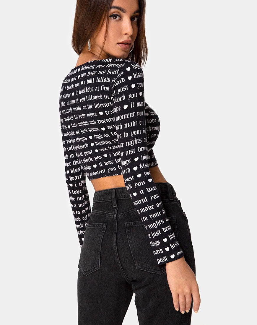 Immagine di Bonnie Crop Top in nero Love At First Swipe