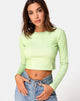 Immagine di Bonnie Crop Top in Rib Pastel Lime