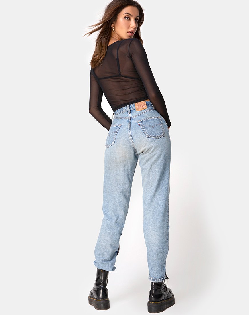 Immagine di Bonnie Crop Top in rete nero