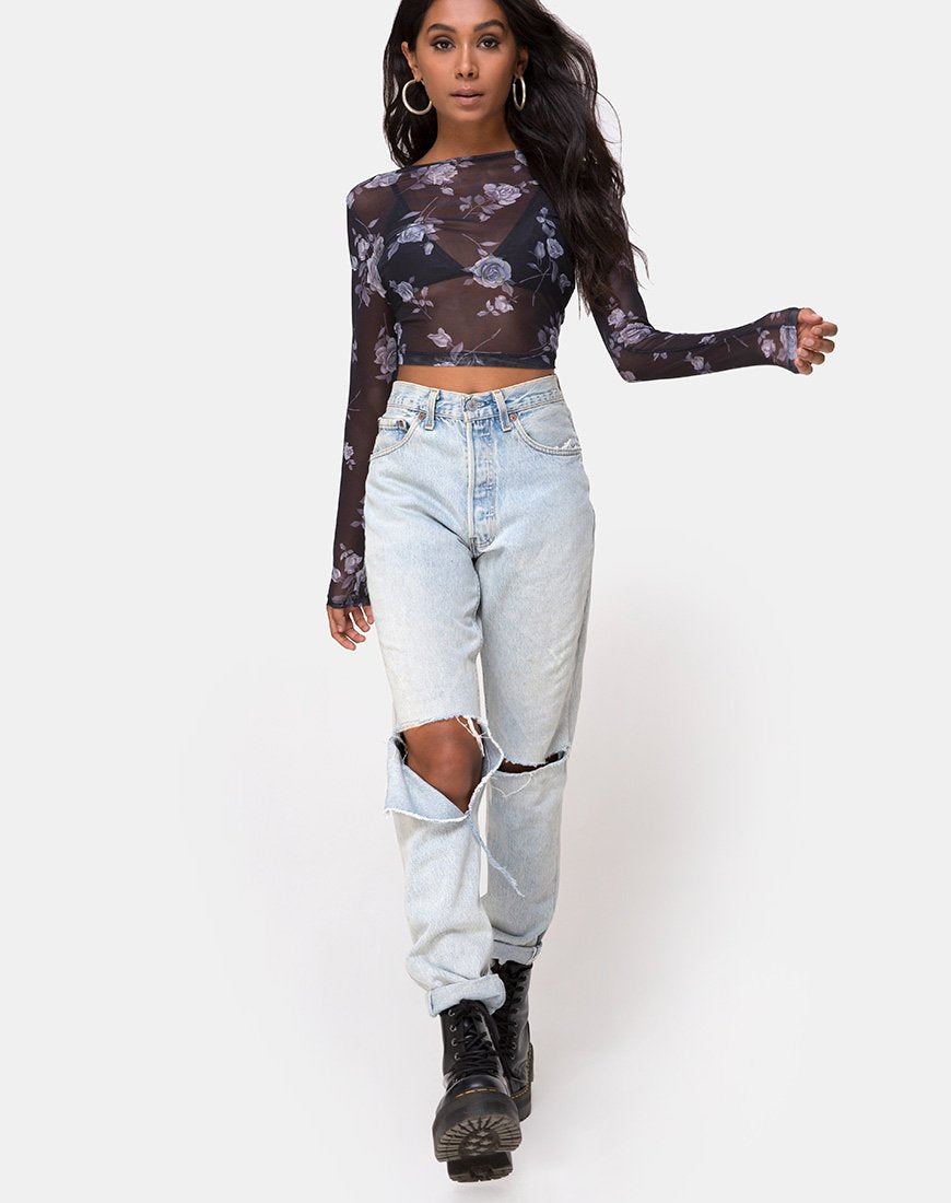Immagine di Bonnie Top in maglia grigio-rosa