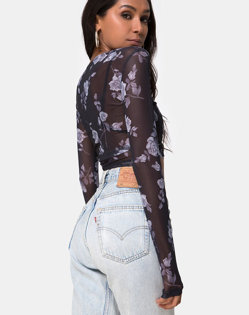 Immagine di Bonnie Top in maglia grigio-rosa
