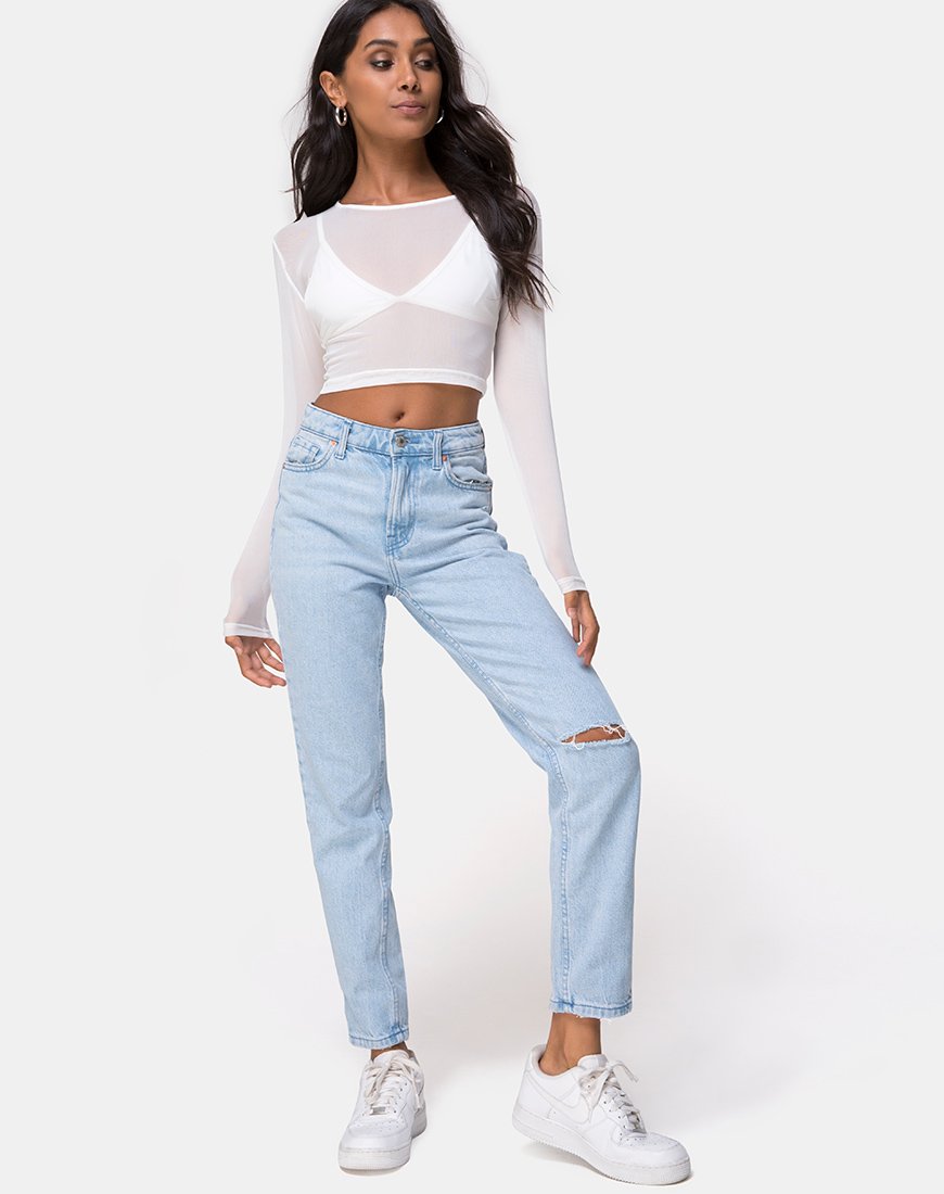 Immagine di Bonnie Crop Top in rete avorio