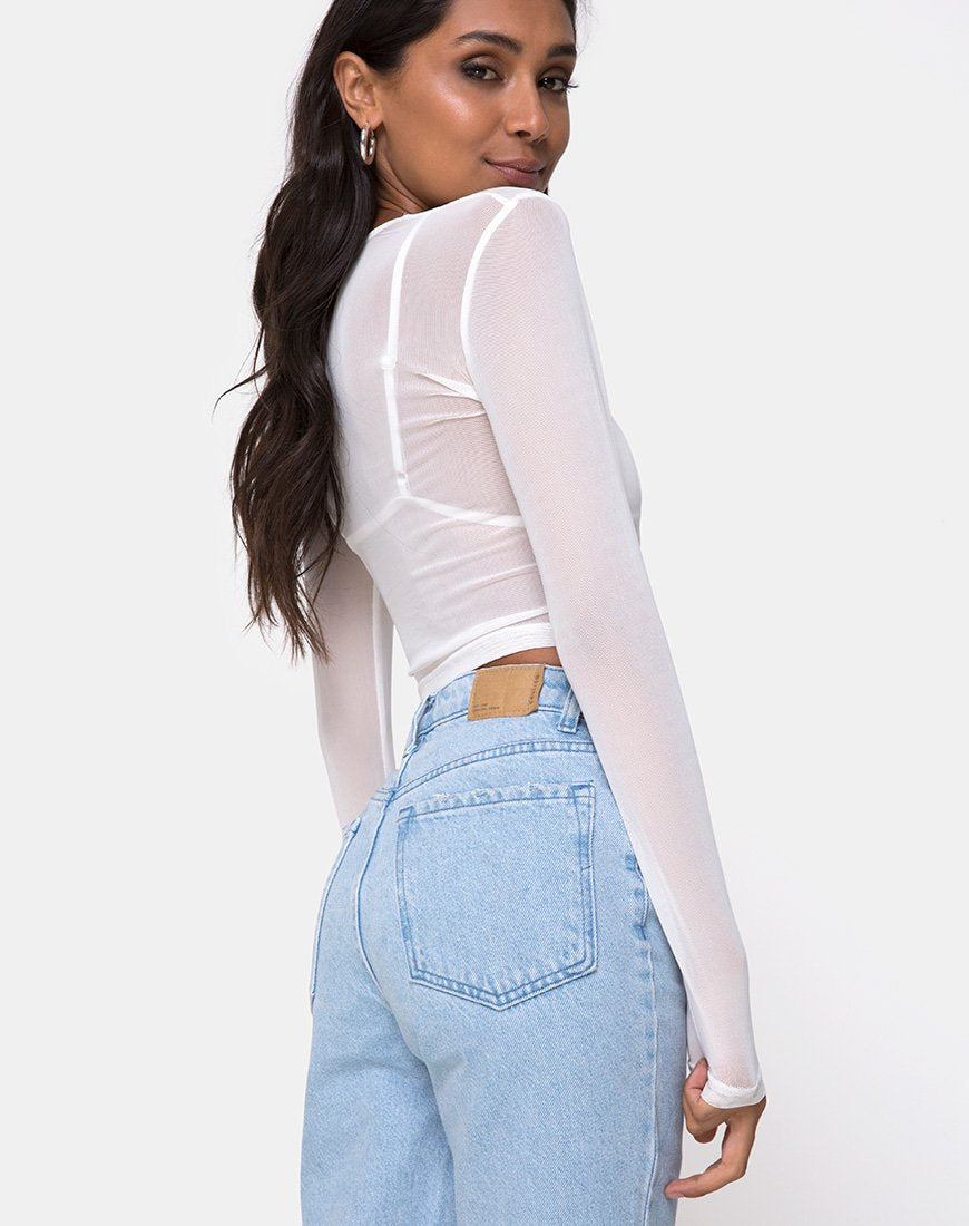 Immagine di Bonnie Crop Top in rete avorio