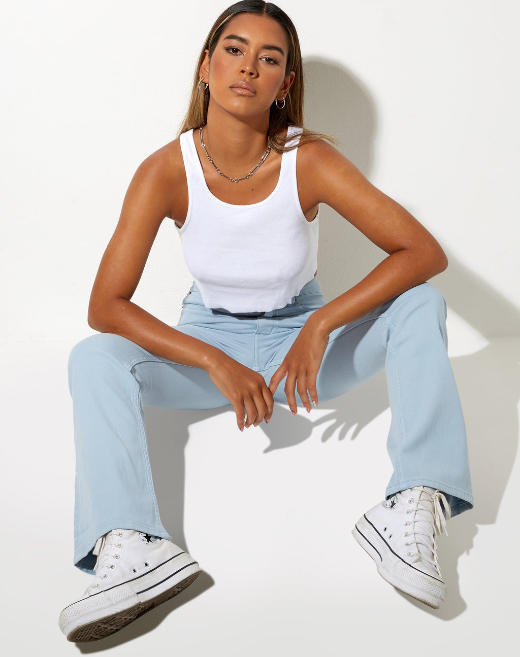 Jeans Bootleg in blu cielo