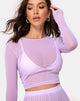 Immagine di Bonnie Crop Top in rete Lilla