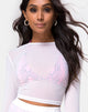 Immagine di Bonnie Crop Top in rete bianco