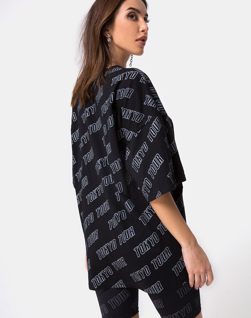 Immagine di Botec Tee oversize in Tokyo Tour Nero