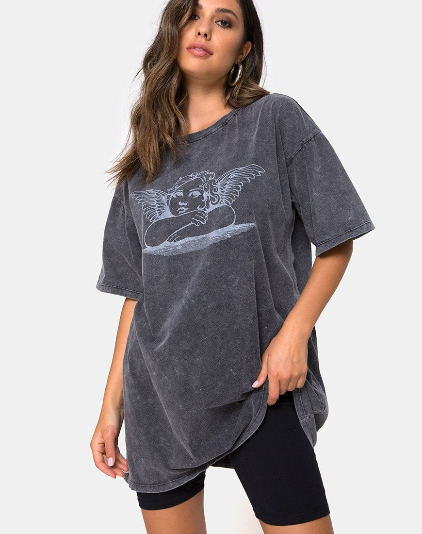 Tee Sunny Kiss in Stone Wash con Angelo