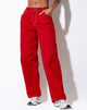 immagine del pantalone Athene in rosso corsa e punto bianco