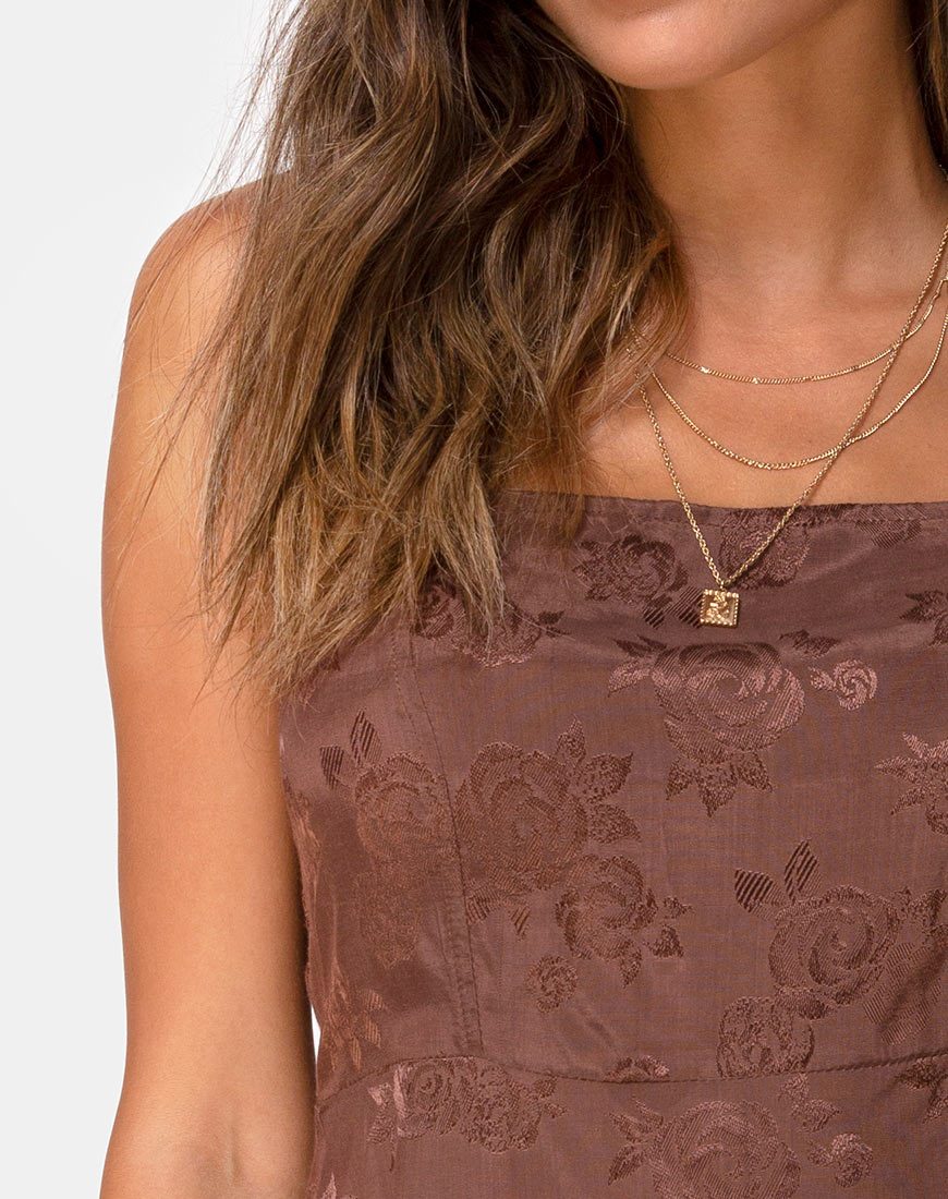 Immagine di Boyasly Slip Dress in raso rosa cioccolato