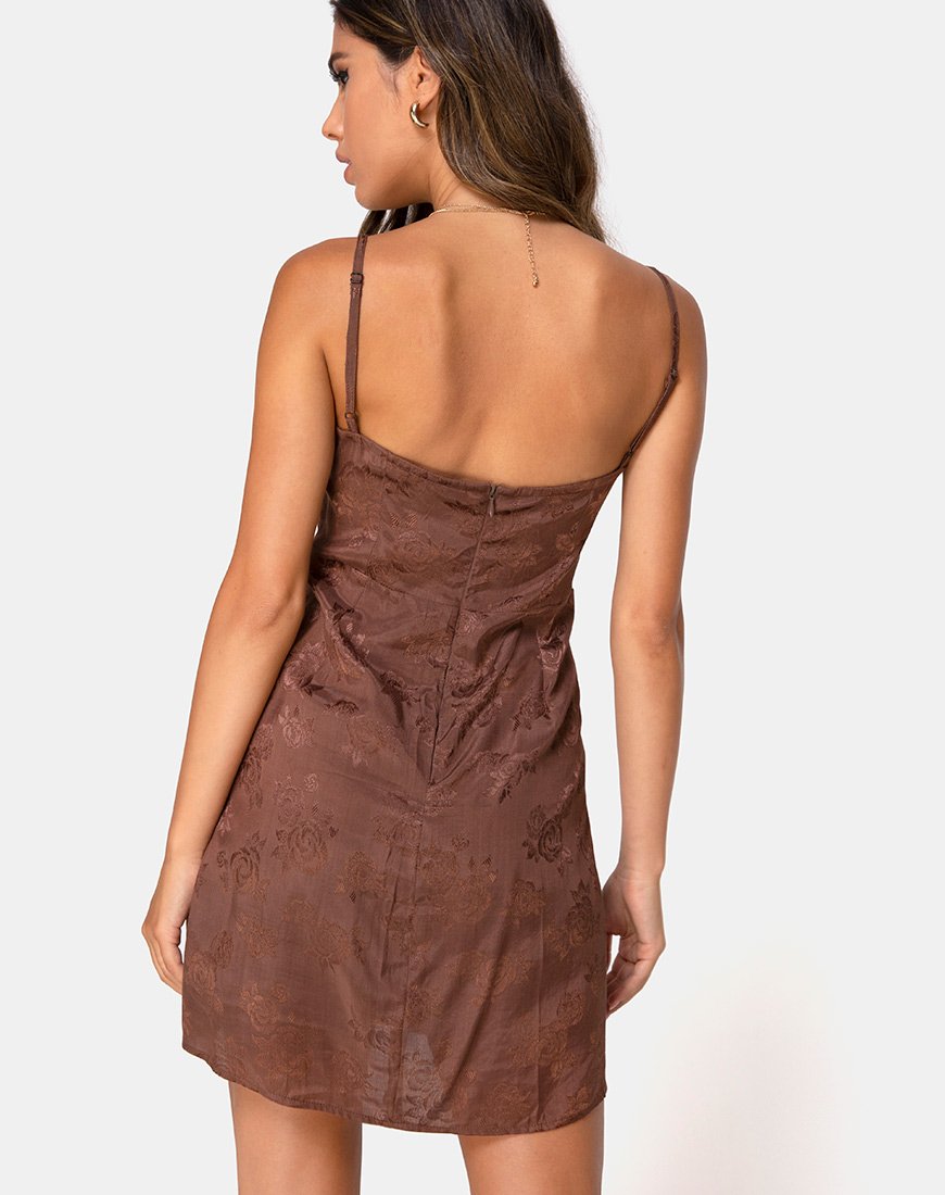 Abito sottoveste Boyasly in raso rosa cioccolato