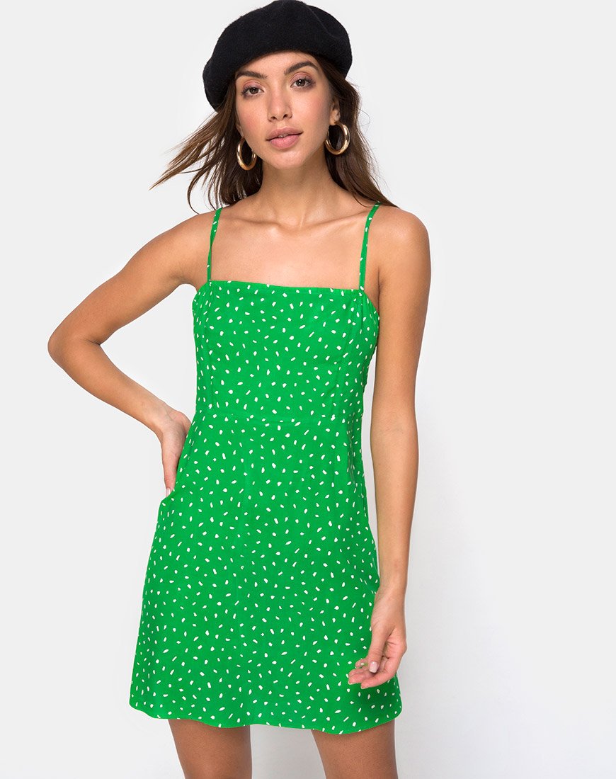 Immagine di Boyasly Slip Dress in mini Diana Dot Verde