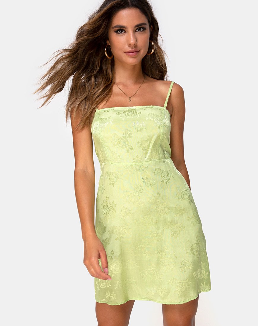 Abito sottoveste Boyasly in raso rosa lime