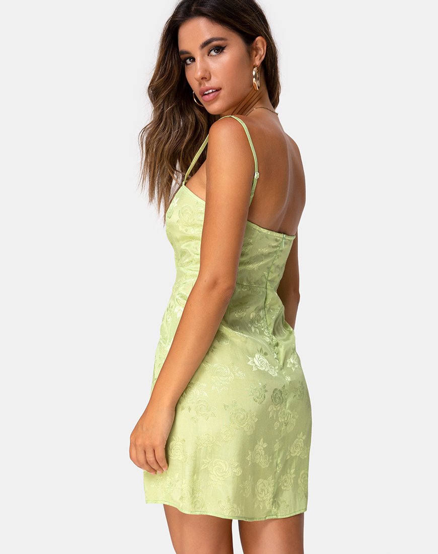 Abito sottoveste Boyasly in raso rosa lime