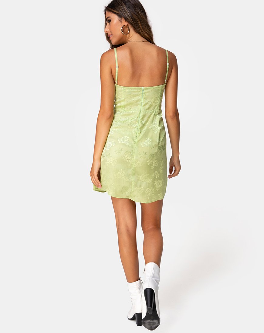 Immagine di Boyasly Slip Dress in Raso Rosa Lime