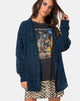 Immagine del cardigan boyfriend in ciniglia blu