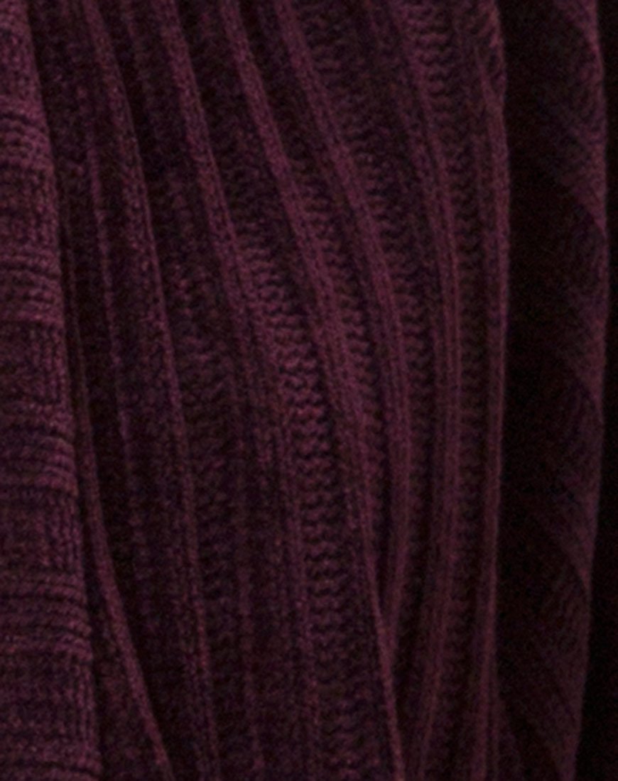 Immagine del Cardigan Boyfriend in ciniglia Plum