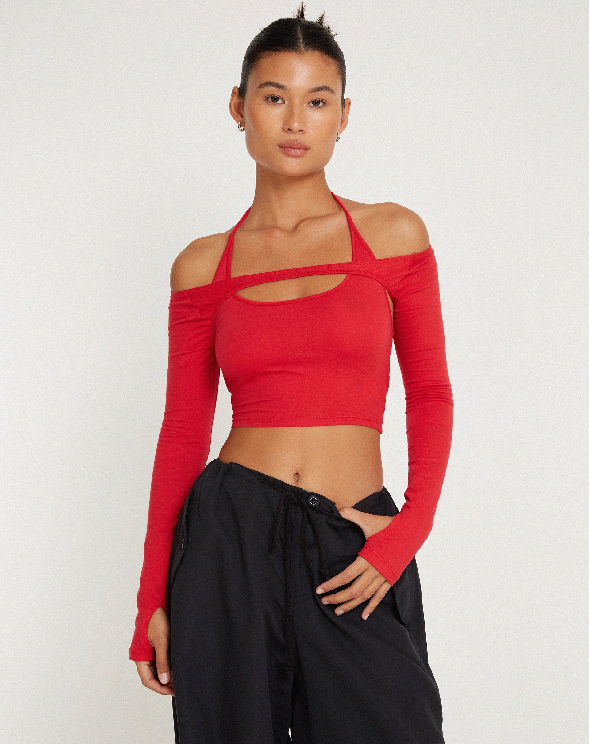 immagine di Brandy Top a manica lunga in rosso corsa