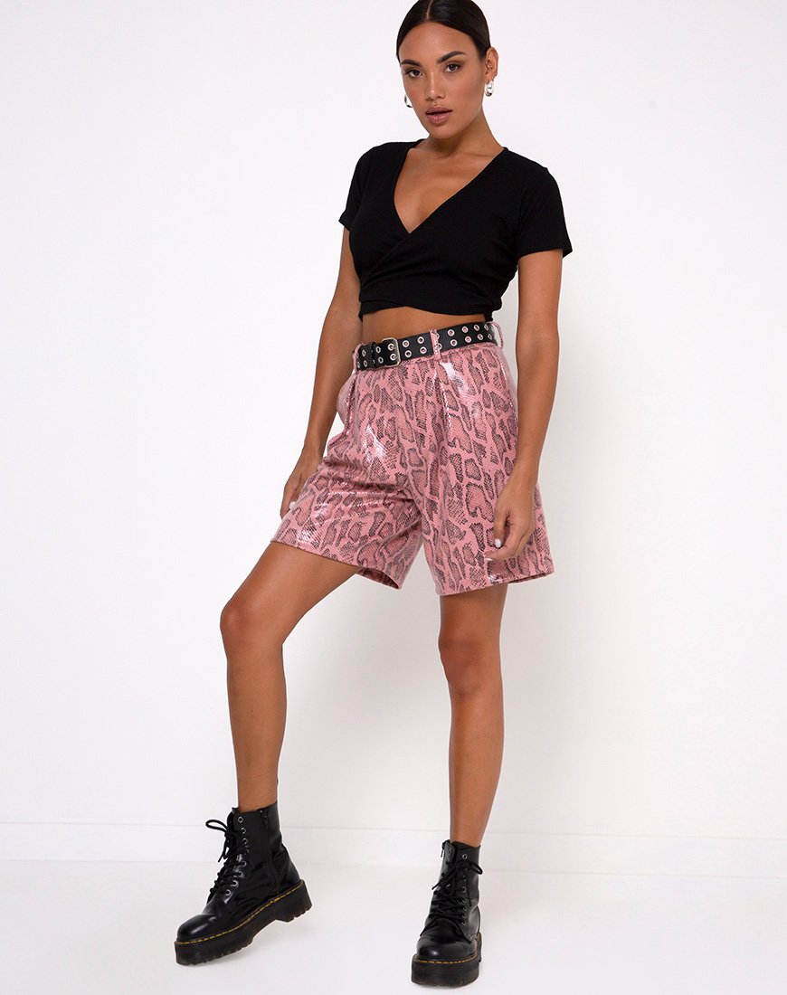 Immagine di Bria Crop Top a costine nero