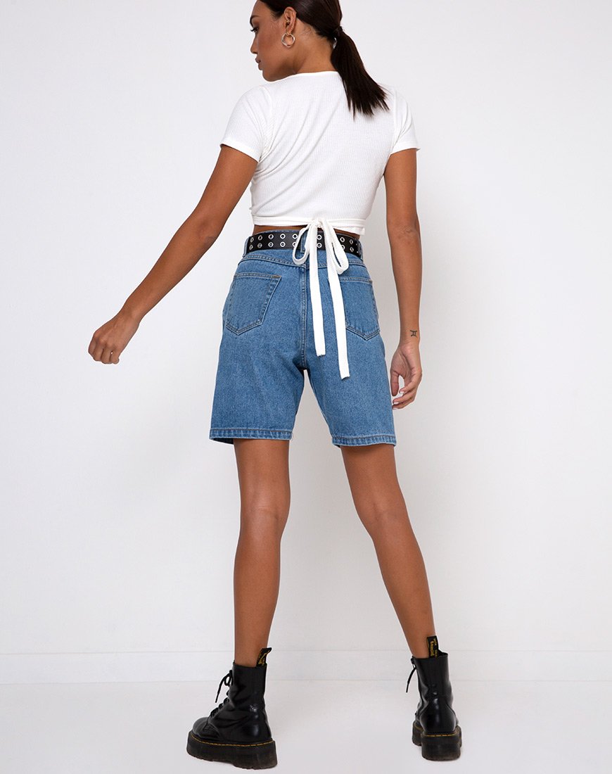Immagine di Bria Wrap Top in Rib Ivory