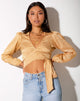Immagine di Briza Crop Top in raso Zebra Caramello