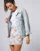 Immagine di Mini Gonna di scopa in fiore floreale base blu