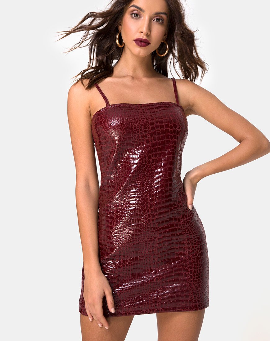 Abito Burmay in PU Croco Vino