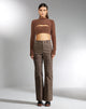 Immagine di MOTEL X IRIS Bukian, maglione cropped in maglia marrone