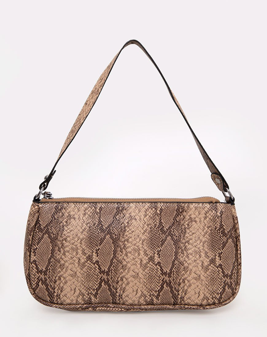 Immagine della borsa a tracolla Gigi in serpente beige