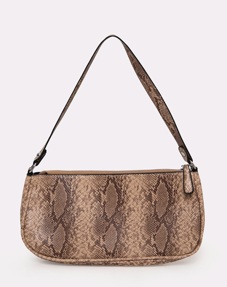 Borsa a tracolla Gigi in serpente beige
