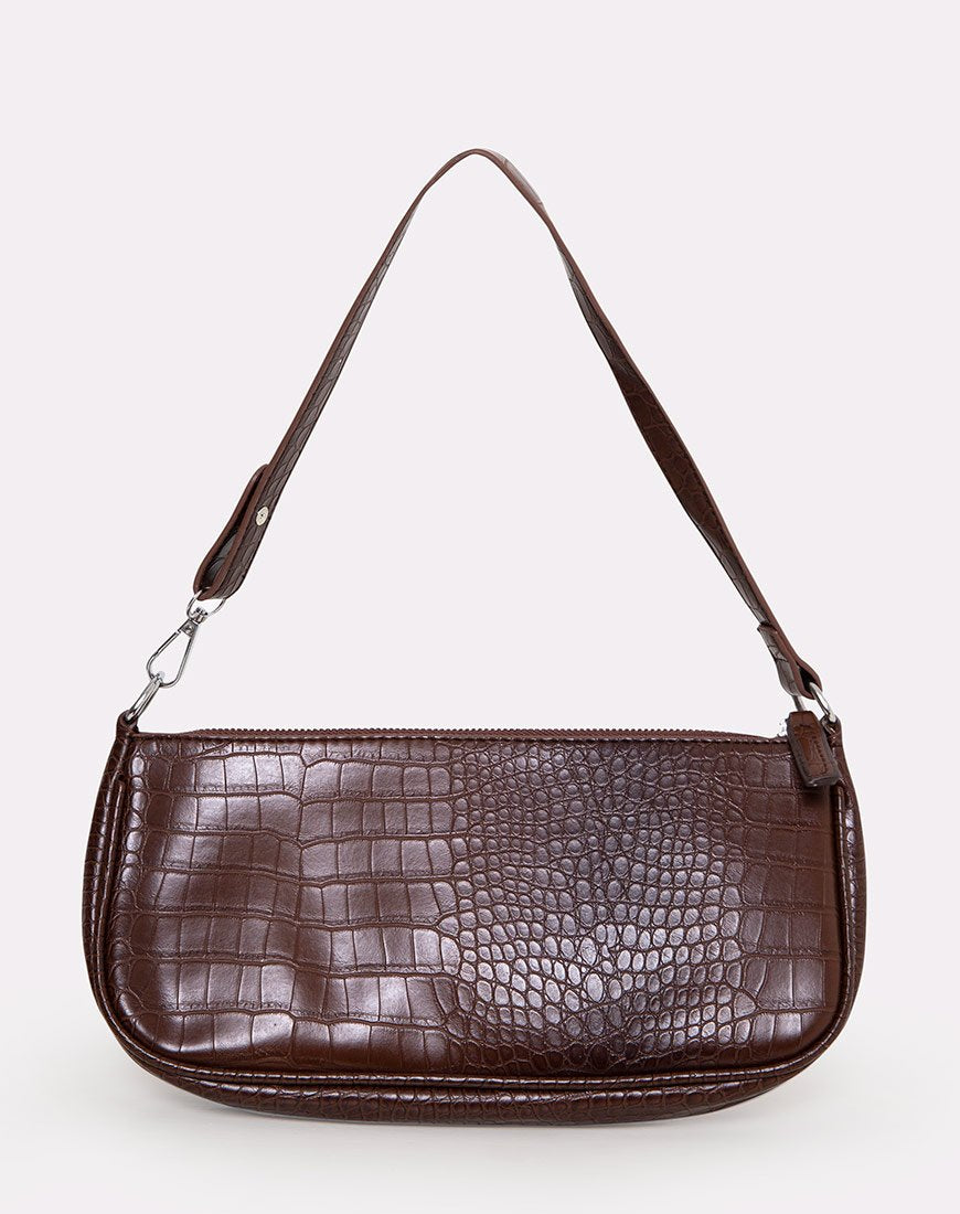 Borsa a tracolla Gigi in Croc Chocolate