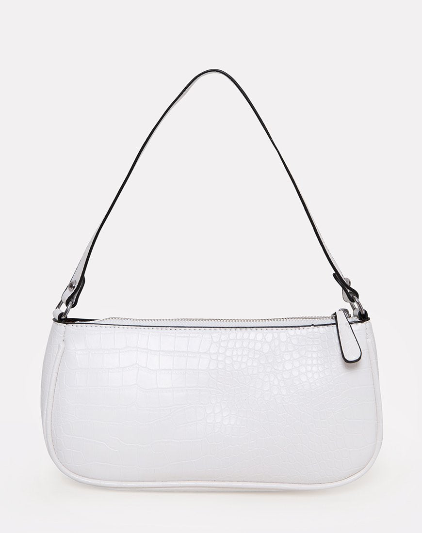 Immagine della borsa a tracolla Gigi in Croc White