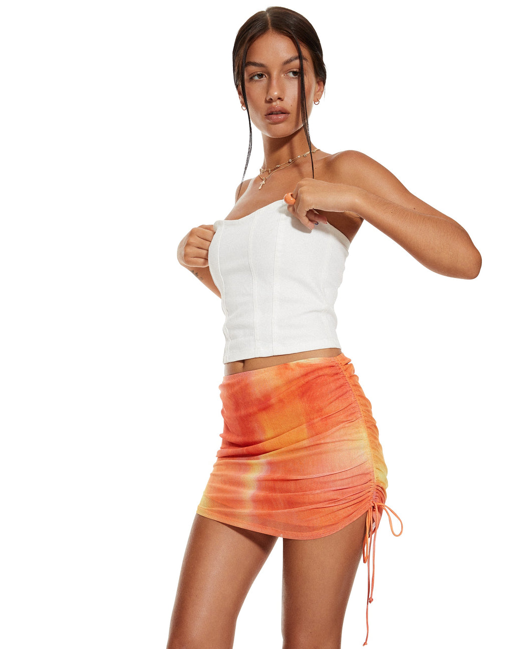 MOTEL X BARBARA Menari Gonna Bodycon in acquerello Fruit Crush