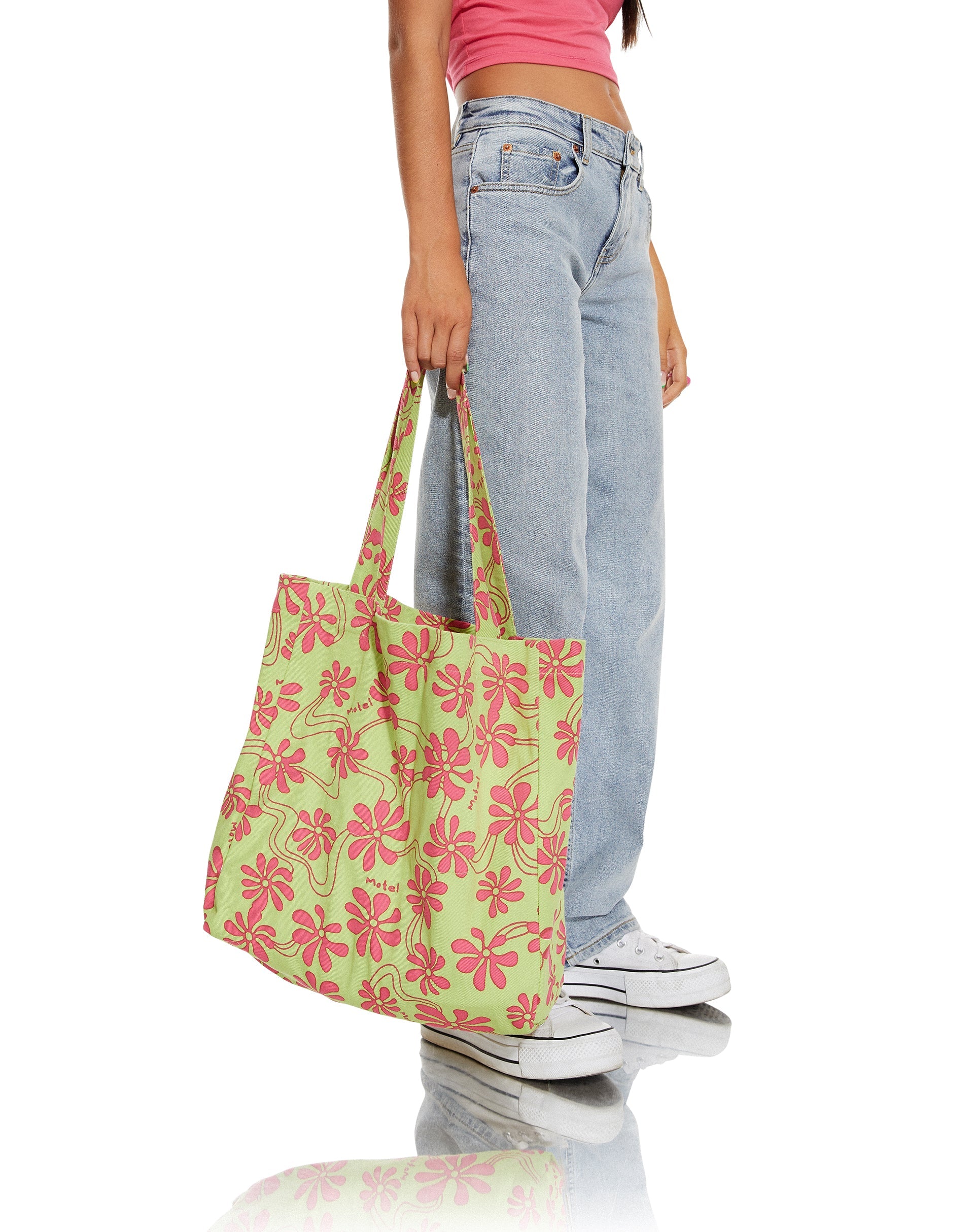 immagine di MOTEL X BARBARA Borsa Tote Barbs in Verde Floreale Beachy