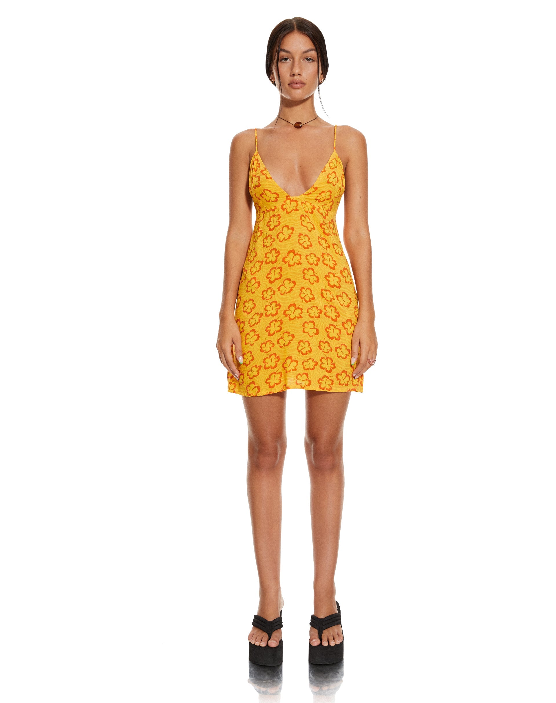 immagine di MOTEL X BARBARA Senor Mini Dress in Hibiscus Zebra Orange