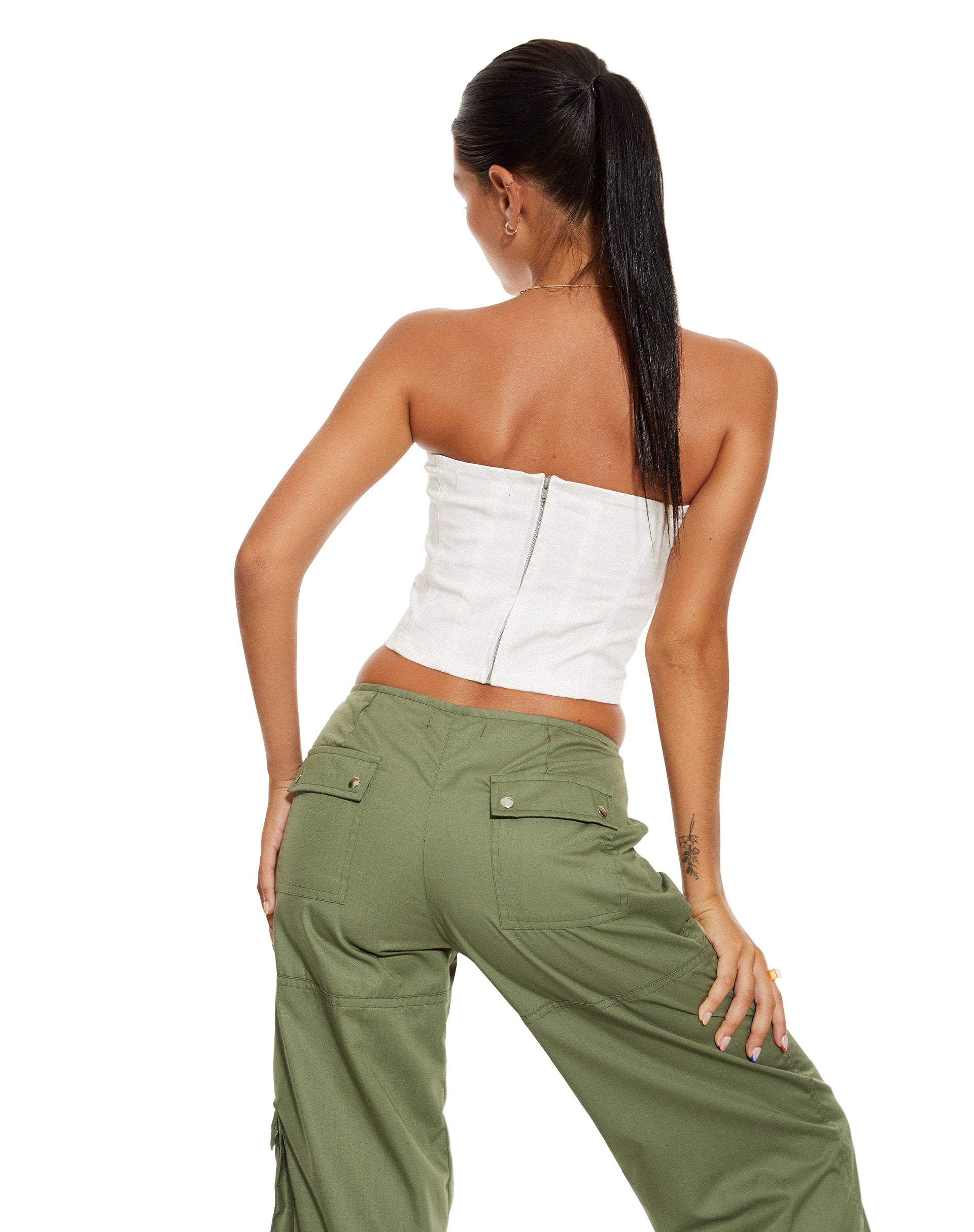 immagine di MOTEL X BARBARBA Steia Corsetto Top in bianco
