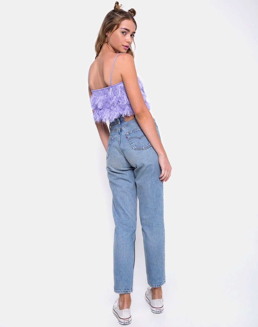 Immagine di Cadence Crop Top in ecopelliccia Lilla