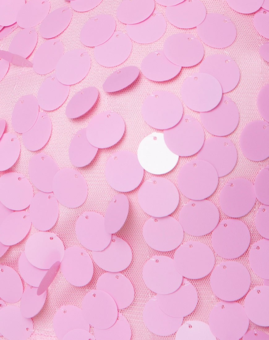 Immagine di Caelan Crop in rosa confetto Disc Sequin