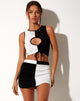 Immagine di Caisa Mini Gonna in Crepe Bianco e Nero