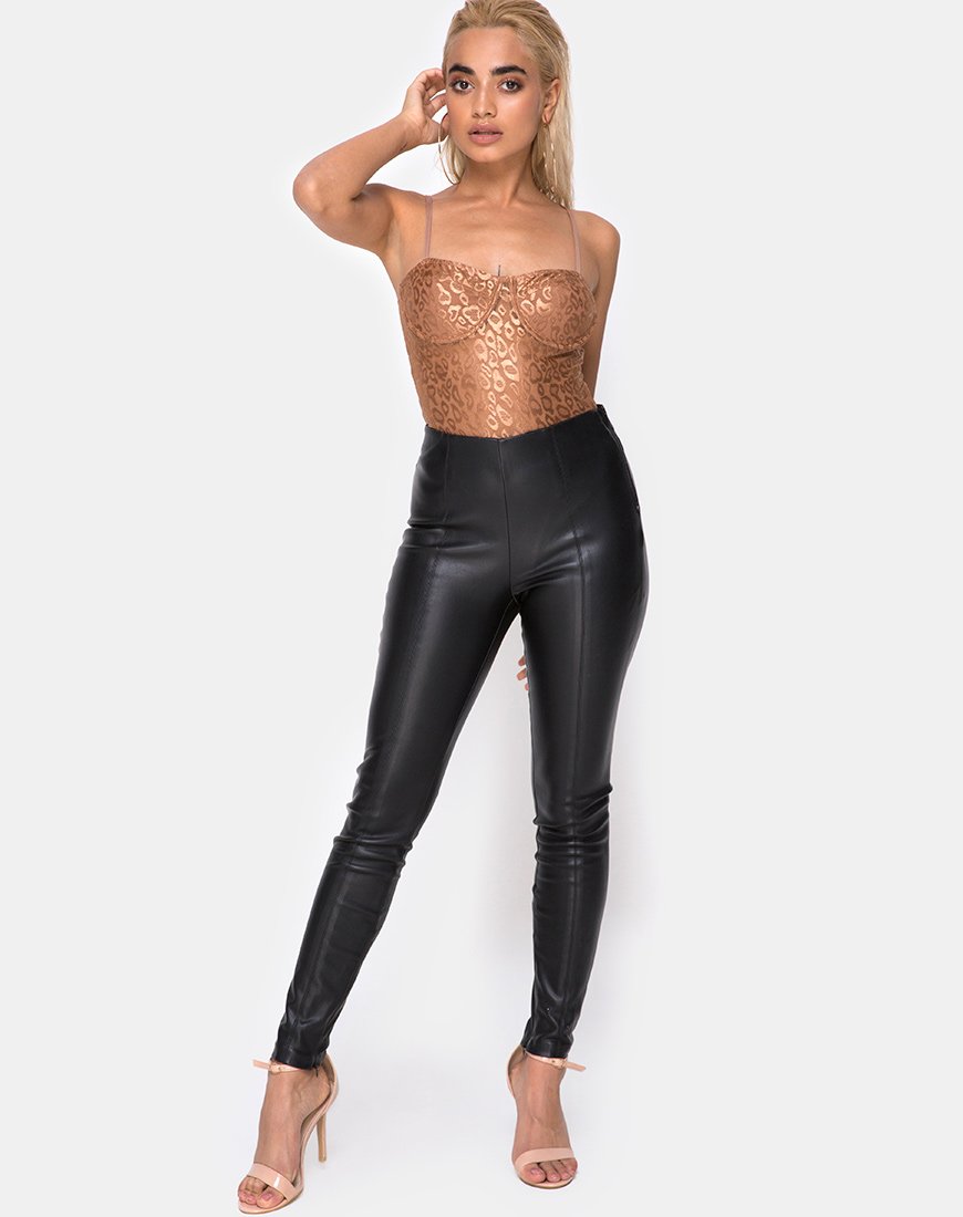 Immagine di Calani Corpetto in rete leopardata Caramel