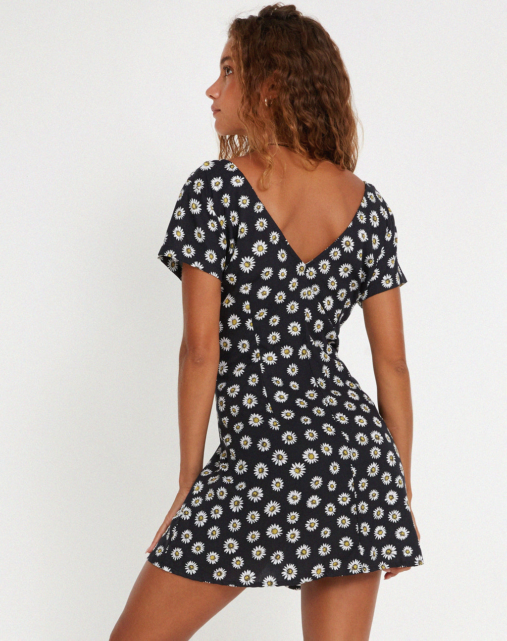 Mini abito Calliope in Grunge Daisy nero