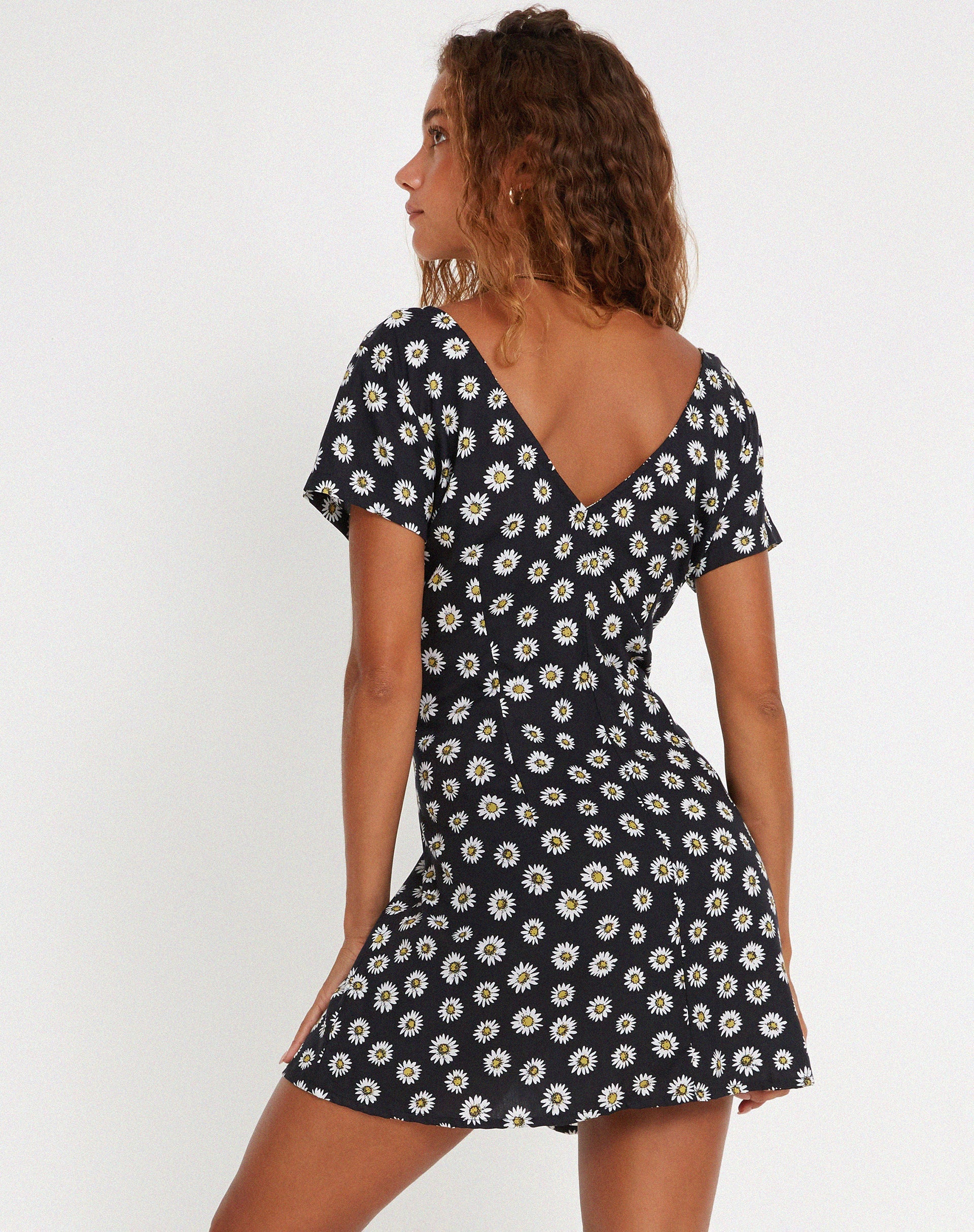 IMMAGINE DEL Mini Abito Calliope in Grunge Daisy Nero