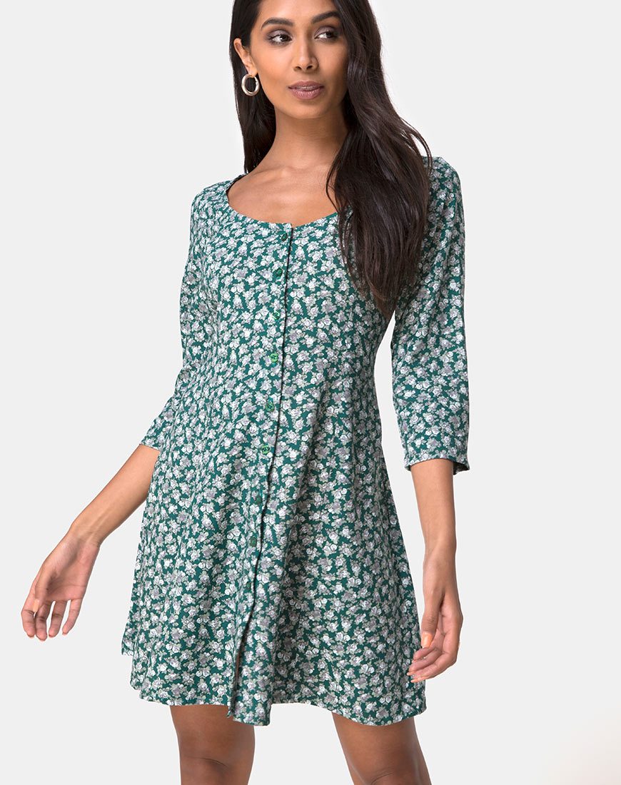 Abito Camdy in fiore verde