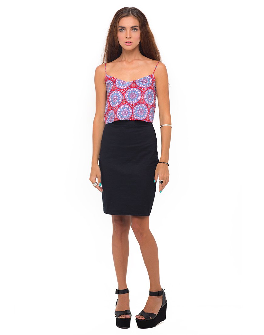 Motel Slip Cami Crop in rosso mandala